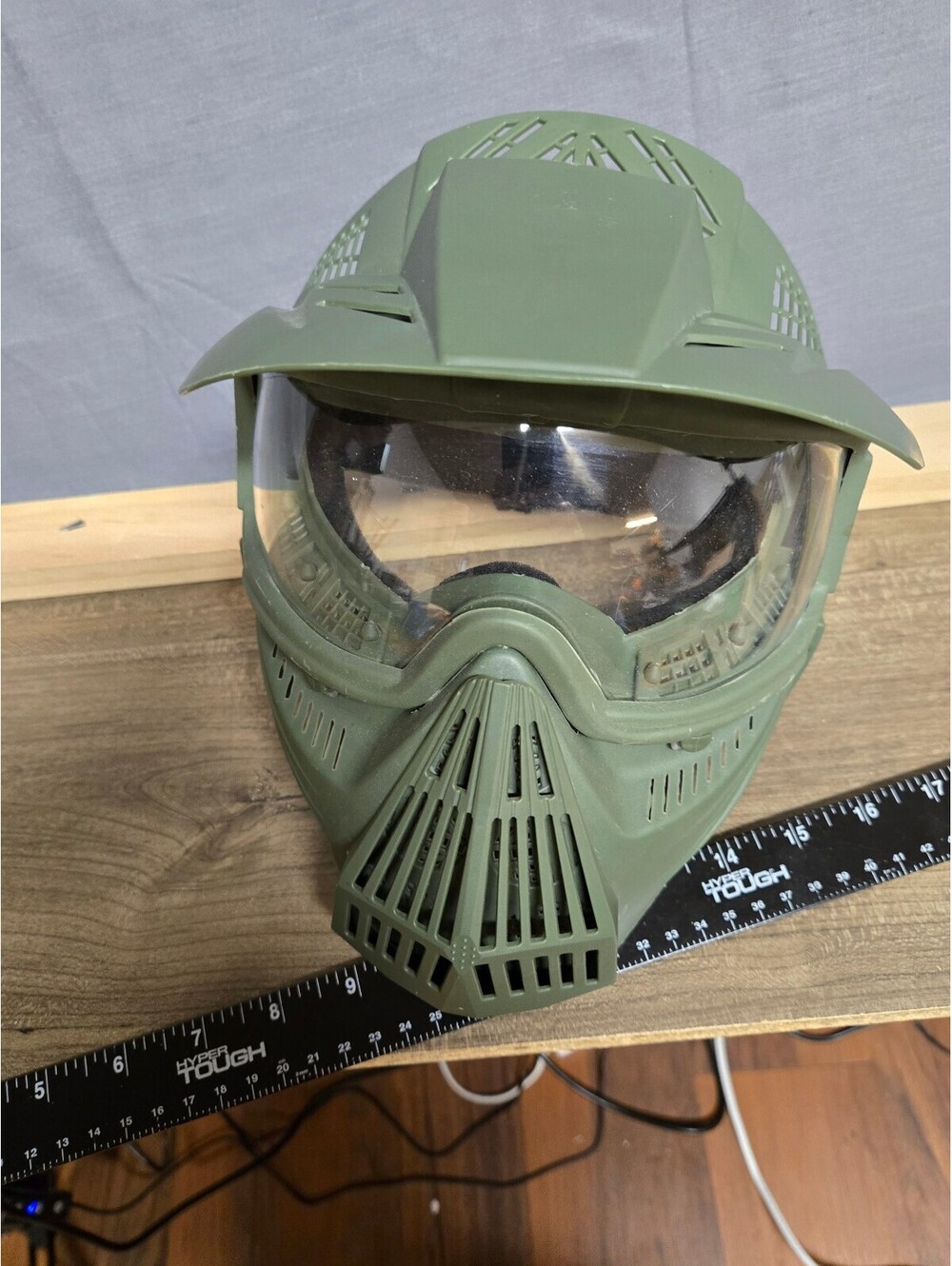 Venom Olive green full face protective mask with clear lens